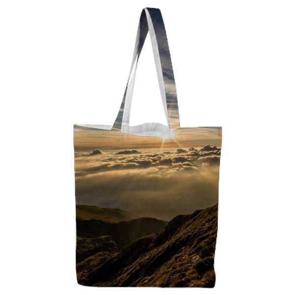 Aerial Photo Of A Mountain And Blue Sky During Daytime Tote Bag