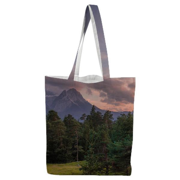 Green Trees Near Mountains During Daytime Tote Bag