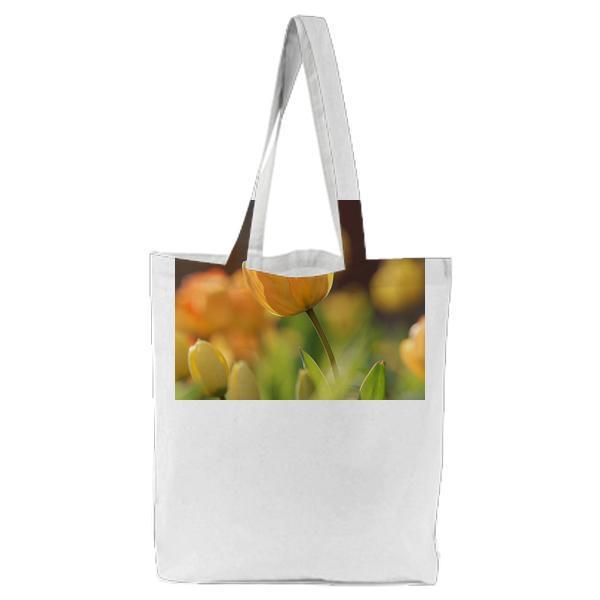 Nature Flowers Yellow Macro Tote Bag