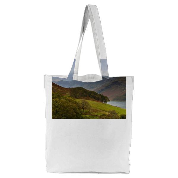 Mountain Body Of Water Tote Bag