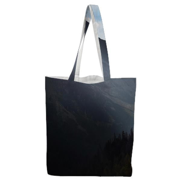 Scenic View Of Mountains Against Sky Tote Bag