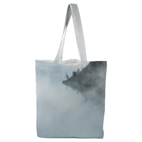 Island Surrounded By White Clouds Tote Bag