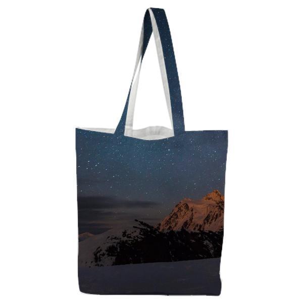 Brown And White Mountain Under Blue Sky Tote Bag