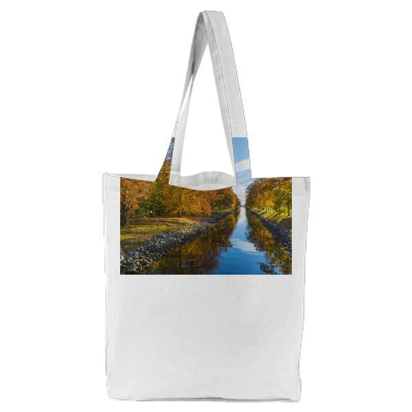 Maple Tree And Body Of Water Photo Tote Bag