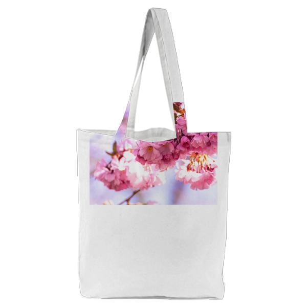 Selective Photography Of Pink Petaled Flower Tote Bag
