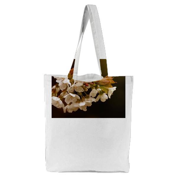 White Petaled Flower Tote Bag