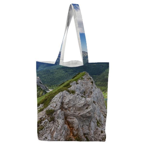 Aerial Photography Of Mountain With Green Leaf Trees During Daytime Tote Bag