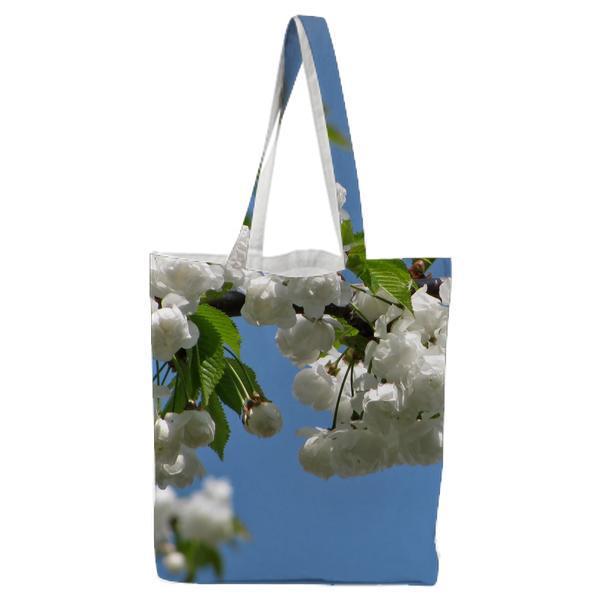 White Petal Flower In Macro Photography Tote Bag