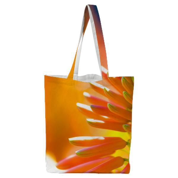 Orange Petaled Flower Macro Photography Tote Bag