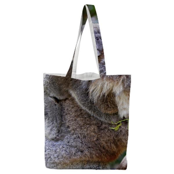 Grey And White Koala Bear Tote Bag