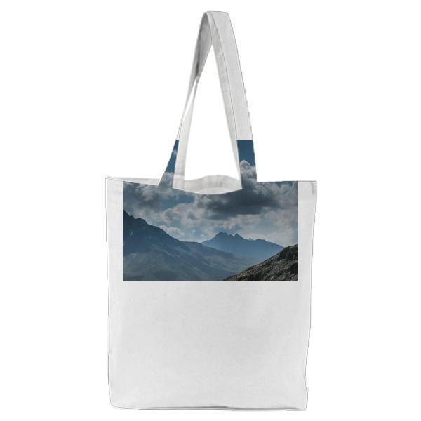Mountains With Clouds Above During Day Time Tote Bag