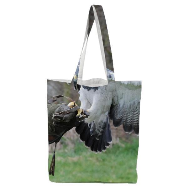 White Black Beaked Bird With Brown Trees Background During Daytime Tote Bag