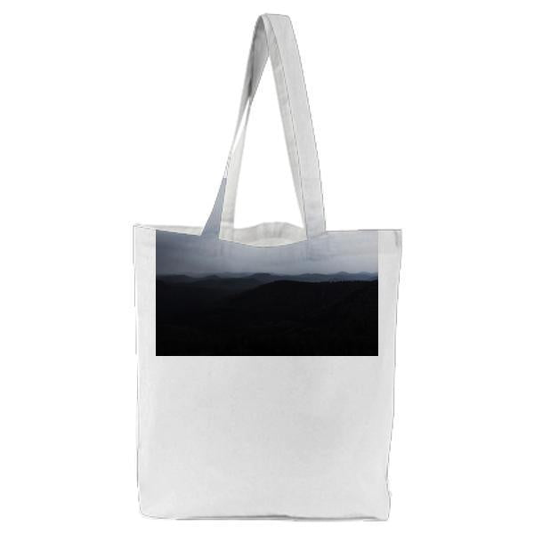 High Hill Mountain Under White Sky And Gray Clouds Tote Bag