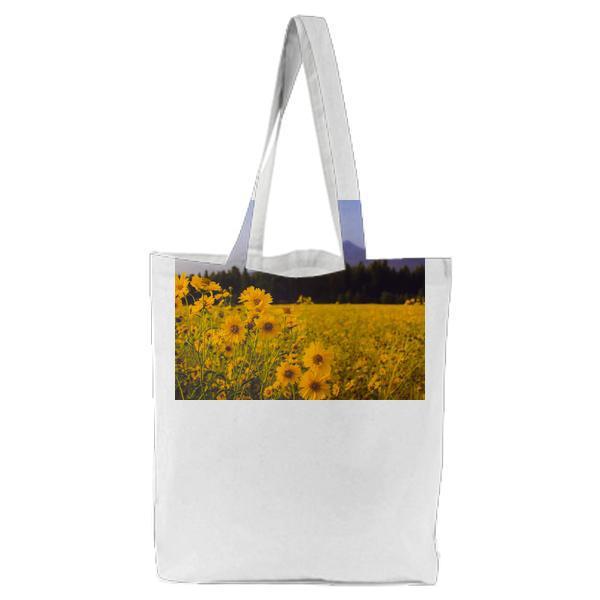 Nature Photography Of Sun Flowers Blooming Tote Bag