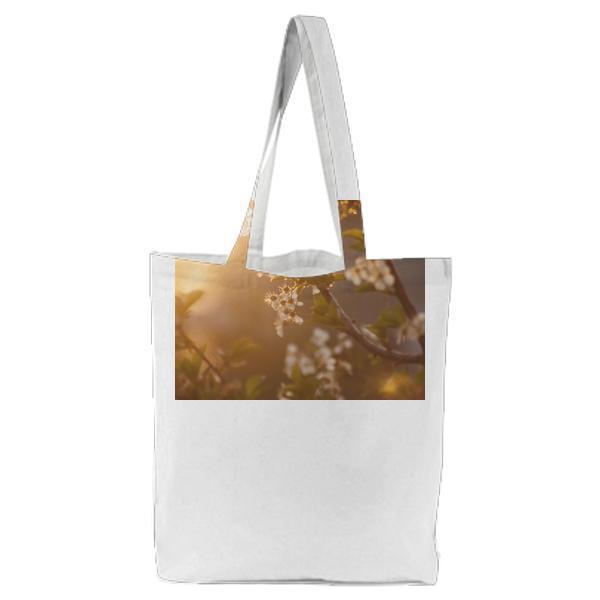 White Petaled Tree During Daytime Tote Bag
