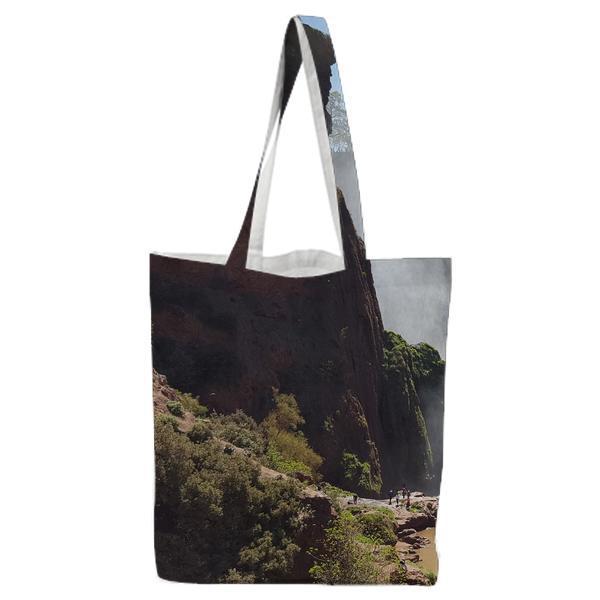 Waterfall Near Green Trees During Daytime Tote Bag