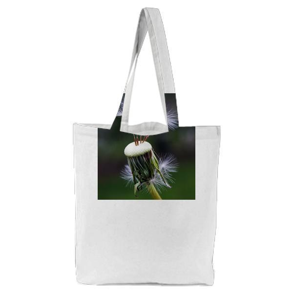 Close Up Photography Of White Dandelion Seed Tote Bag