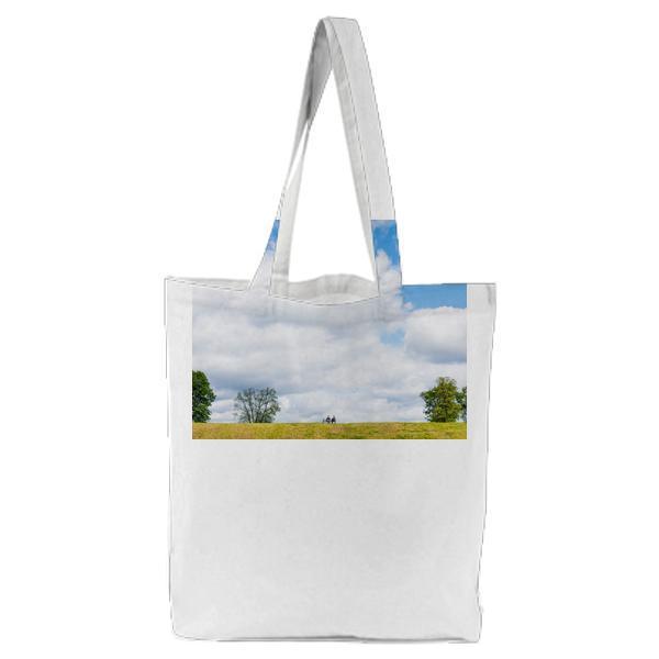 Nature People Clouds Trees Tote Bag