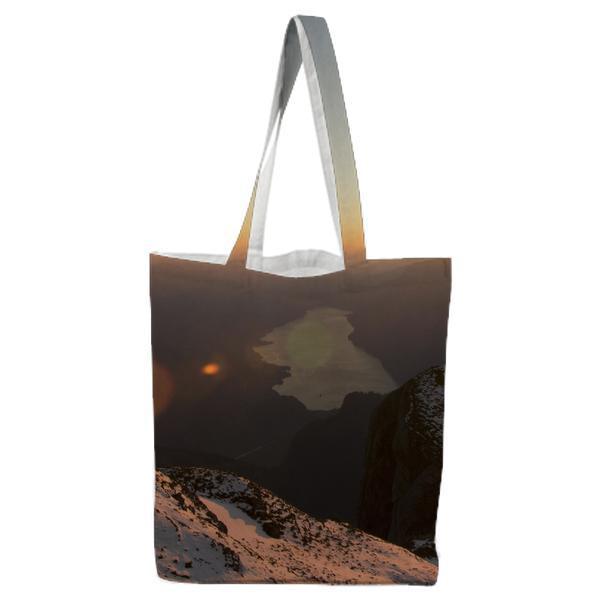 Landscape Photo Of Mountain With Snow Tote Bag