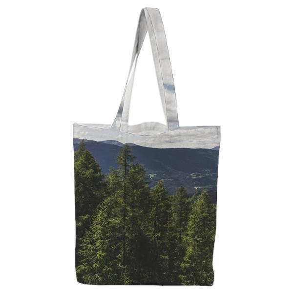 Pine Tress On The Mountain Landscape Photo During Daytime Tote Bag