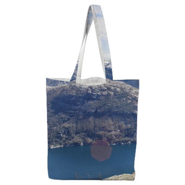 Group Of People On Top Mountain During Daytime Tote Bag