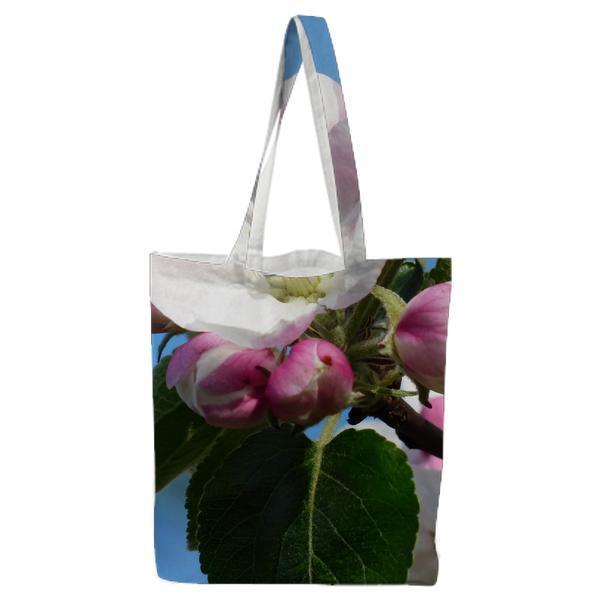 White And Pink Flower Tote Bag