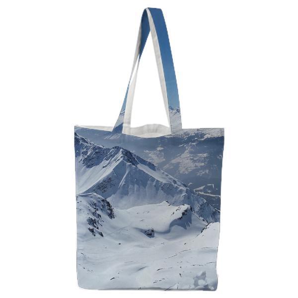 White Snow Covered Mountain Under Blue Sky During Daytime Tote Bag