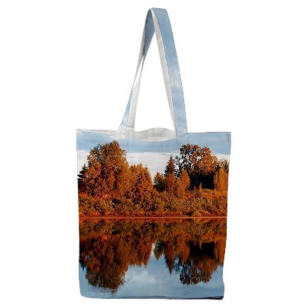 Photo Of Trees Near The Lake During Daytime Tote Bag