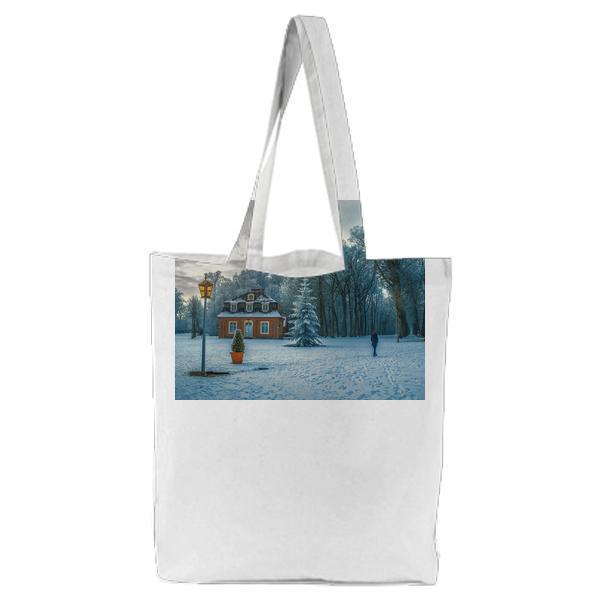 Snow Covered Trees In Winter Tote Bag