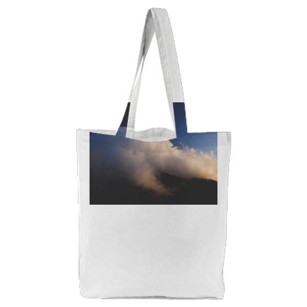 White Cloud On Top Of Brown Mountain During Daytime Tote Bag