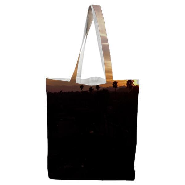 Silhouette Of Palm Trees During Sunset Tote Bag