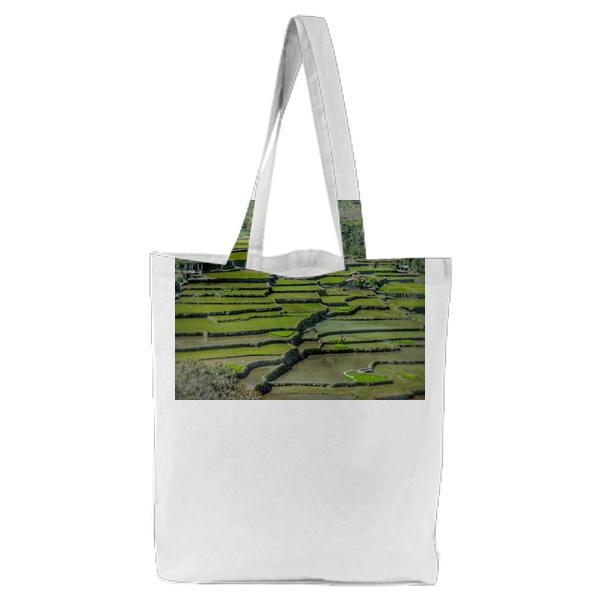 Green Rice Terraces Tote Bag