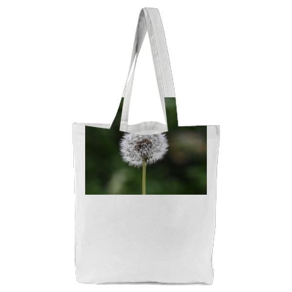 White Dandolion Seeded Flower Tote Bag