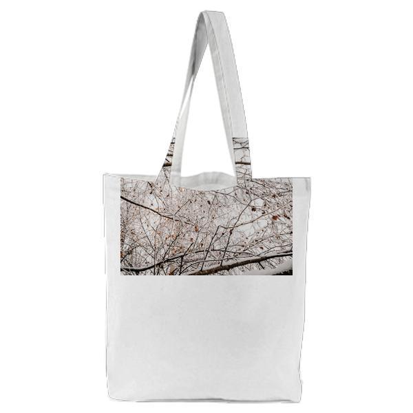 Cold Snow Wood Nature Tote Bag