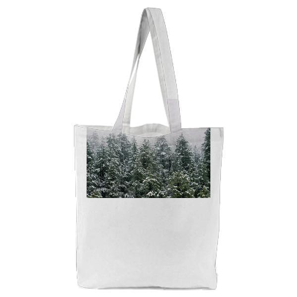 Pine Tree With Snow Tote Bag