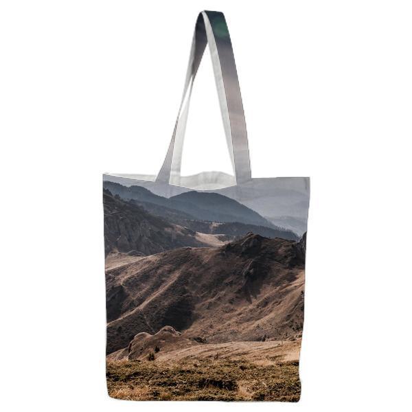 Brown Mountains Under Blue And White Cloudy Sky Tote Bag