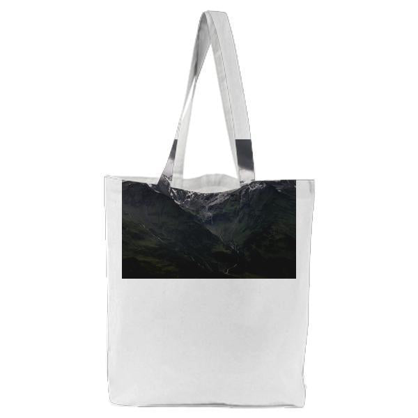Green Mountains Under Cloudy Sky Tote Bag
