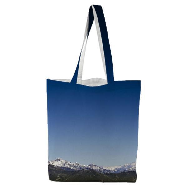 Icy Mountain Under Clear Blue Sky Tote Bag