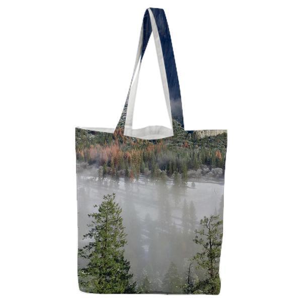 River Between Green Forest Trees During Daytime Tote Bag