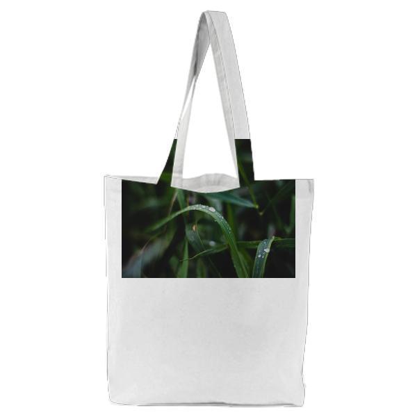 Nature Rainy Grass Plant Tote Bag
