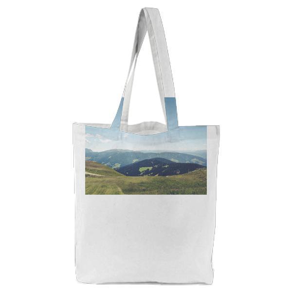 Photography Of Green Hill Mountains During Daytime Tote Bag