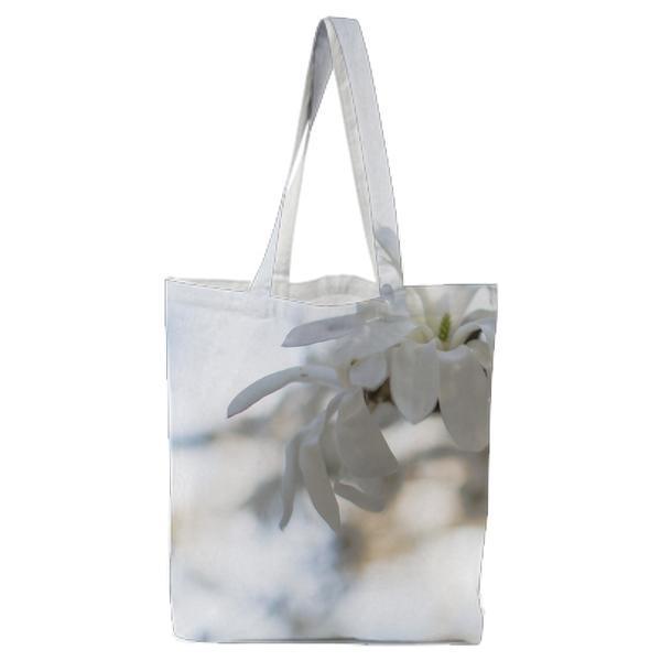White Petaled Flower During Daytime Tote Bag
