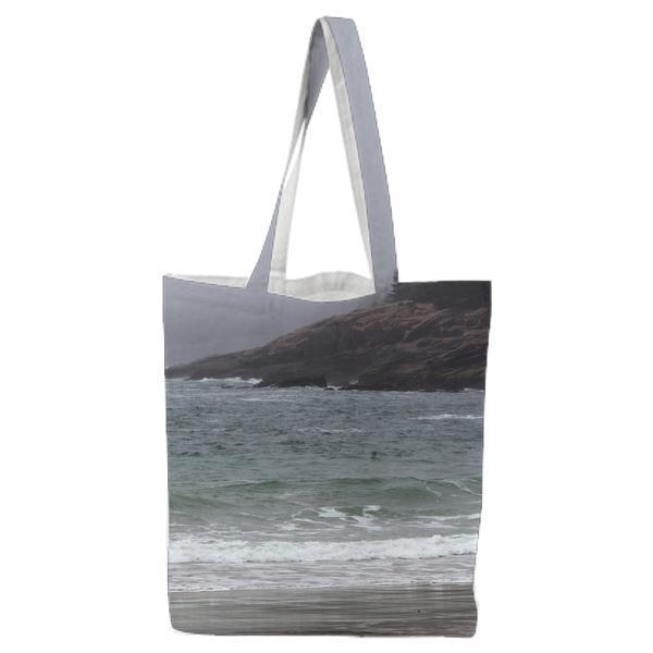 Mountain Surrounding Bodies Of Water Cloudy Skies During Daytime Tote Bag