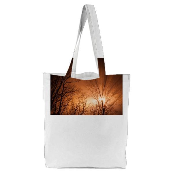 Nature Sun Trees Branches Tote Bag