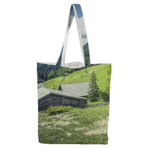 Grey Shed Surrounded By Green Grass During Daytime Tote Bag