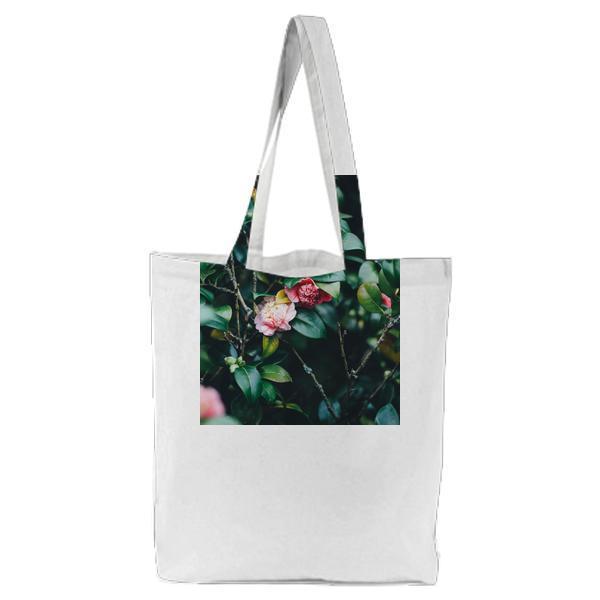 Red And Pink Petal Flower Tote Bag