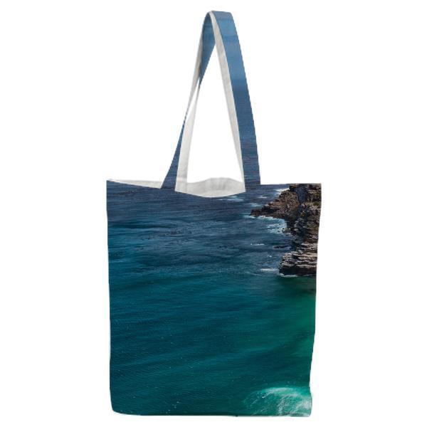 Aerial Photography Of Sea Beside Island During Daytime Tote Bag