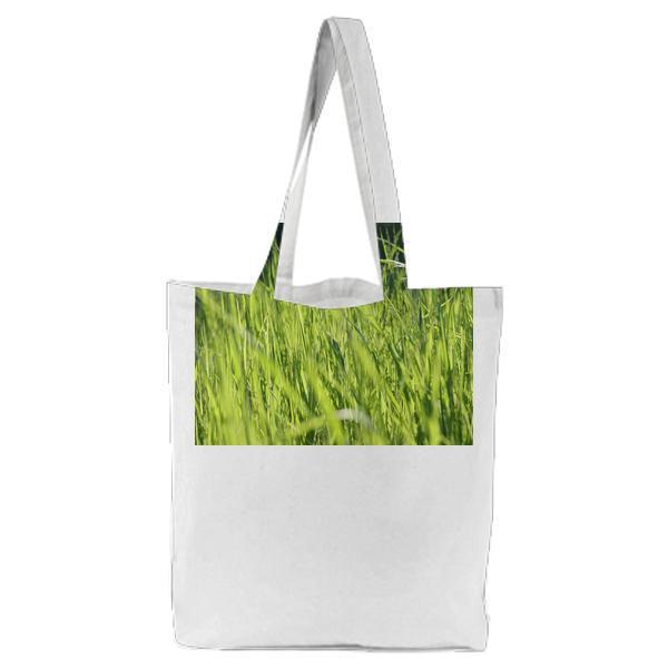 Green Grass Field Tote Bag