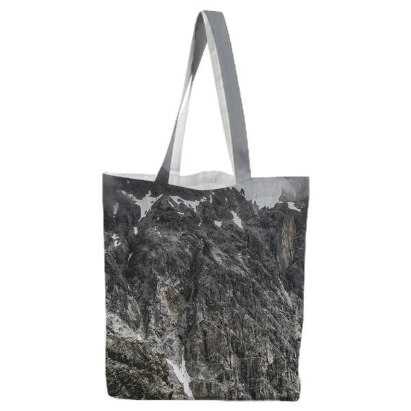 Grey Mountain Under Grey Clouds During Daytime Tote Bag