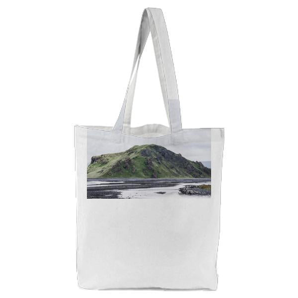 Mountain Under Cloudy Sky During Daytime Tote Bag